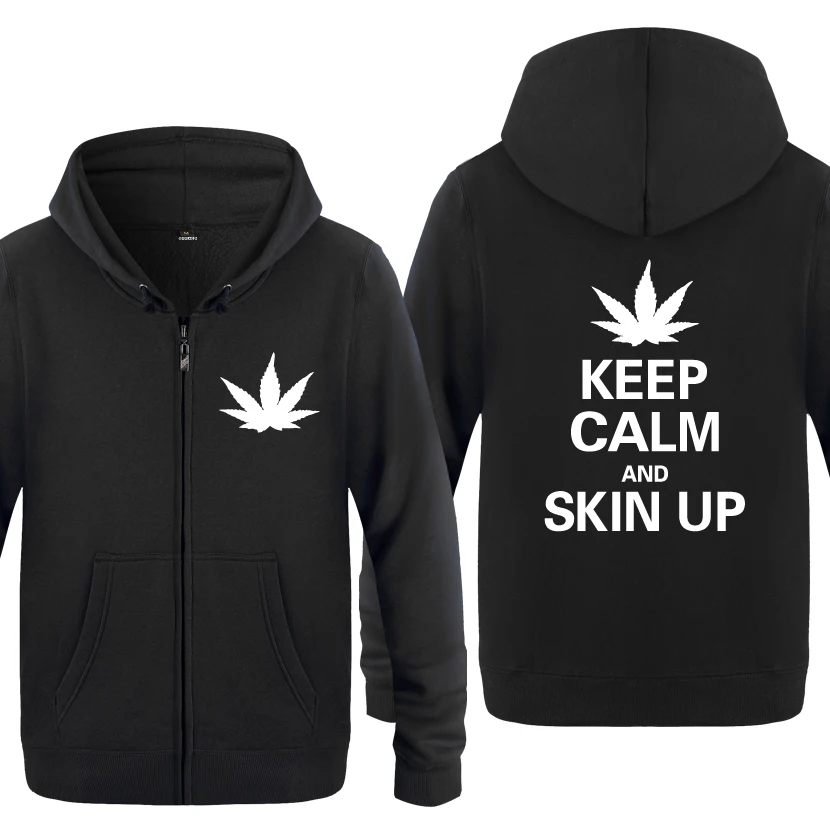 

Забавные креативные свитшоты Keep Calm and Skin Up, мужские флисовые толстовки с капюшоном на молнии, кардиганы, 2018