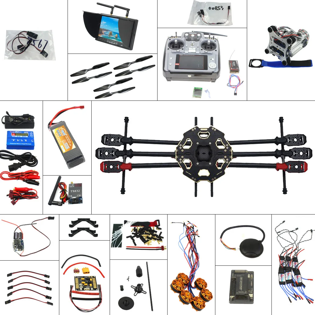 Полный комплект Дрон DIY FPV 6 осевой вертолет Tarot 680PRO Frame APM 2 8 Управление полетом AT10