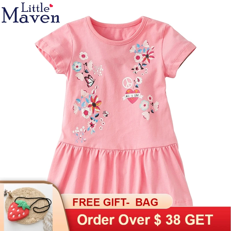 Kids Dresses for Girls Costume Princess Flower Baby Girl Dress 100% Cotton Vestidos Children Summer Clothes 2-7Y | Детская одежда и