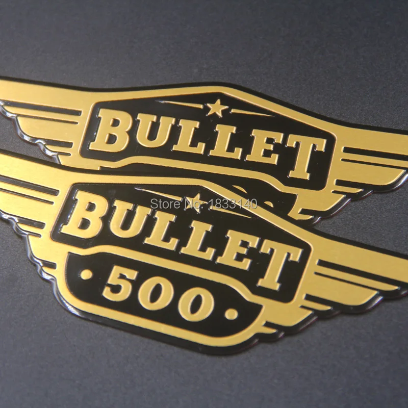 2 шт. Алюминиевые наклейки Bullet 500 для мотоциклов королевского энфилдского танка
