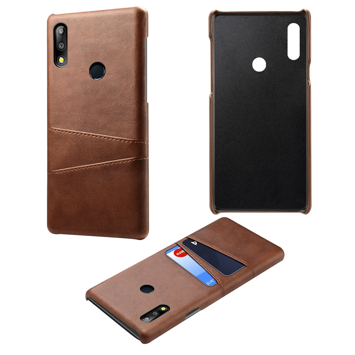 Для Asus Zenfone Max Pro M2 ZB631KL чехол из искусственной кожи с отделением для карт Мягкий