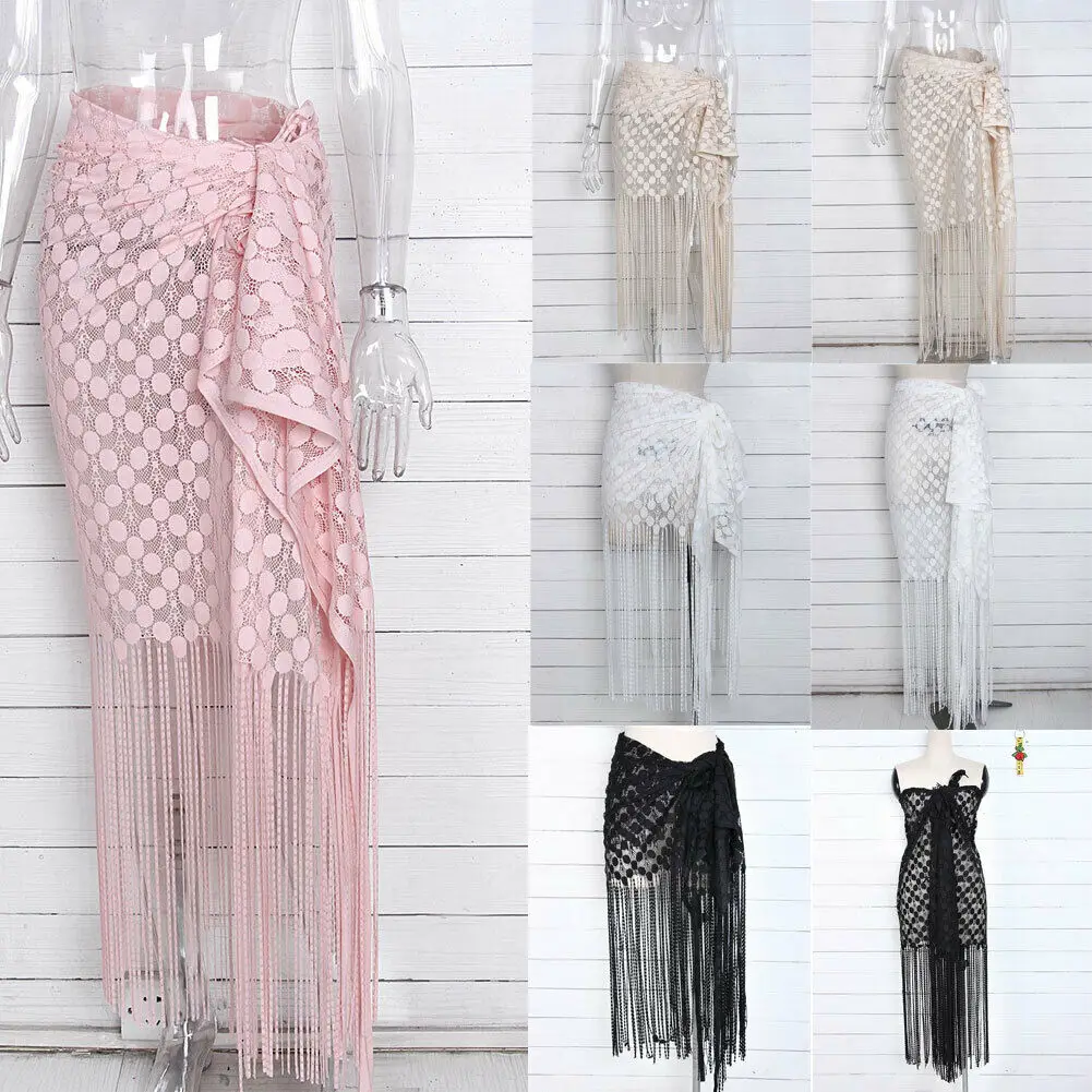 Женская Длинная пляжная юбка BOHO однотонная длинная для лета 2019|Женские юбки| |