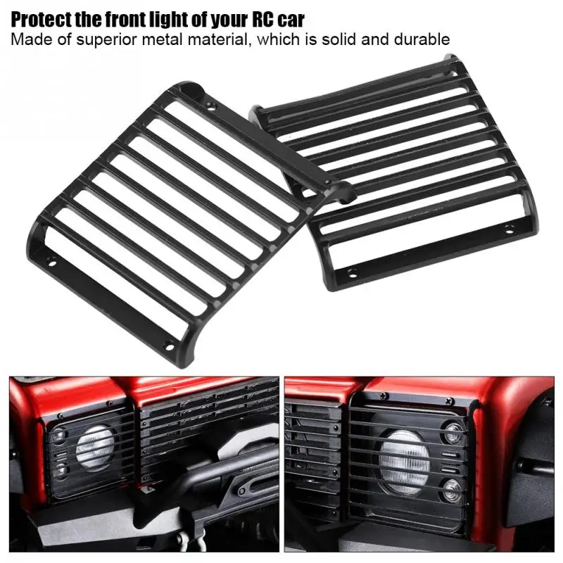 2Pcs Metal Front Light Cover Grille Protector for Traxxas TRX4 1/10 Scale RC Crawler Car Climbing Model solid and durable | Игрушки и