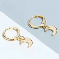 punk minimalist star moon pendant earrings girls boys korean hip hop fashion jewelry gold earrings brinco oorbellen wholesale