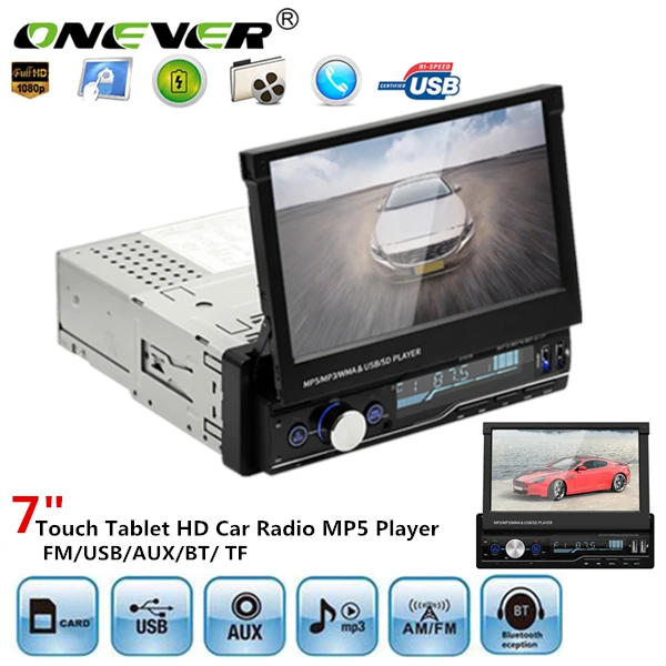 Автомобильный MP5 плеер 7 &quotэкран Bluetooth Handsfree автомобильный стерео радио FM USB AUX