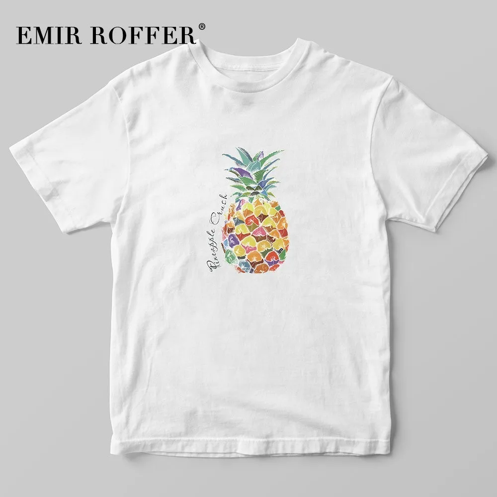 EMIR ROFFER цветные футболки с изображением фруктов и ананасов Женская корейская мода
