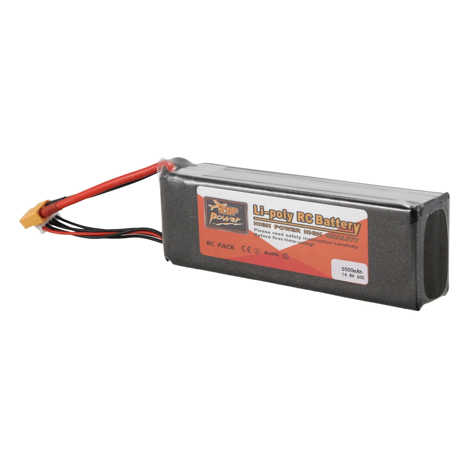 ZOP Мощность 5000 mah 14 8 V 4S 60C Lipo Батарея Перезаряжаемые XT60 разъем для
