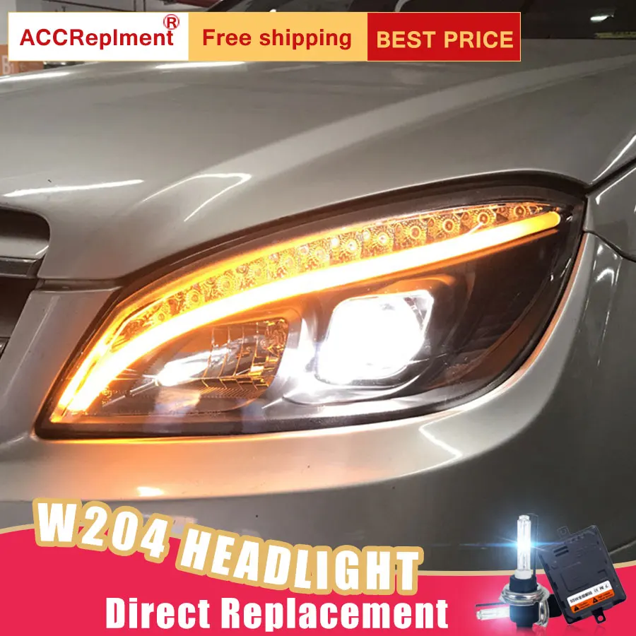2 шт. светодиодный ные фары для Benz W204 2007 2011 Автомобильные ангельские глазки