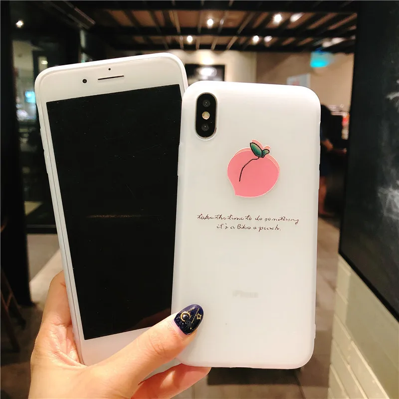Summer Day Peach Silicone Phone Case For iPhone X XR XS Max 8 7 6 6s Plus Pattern Soft TPU Back Cover Cases |