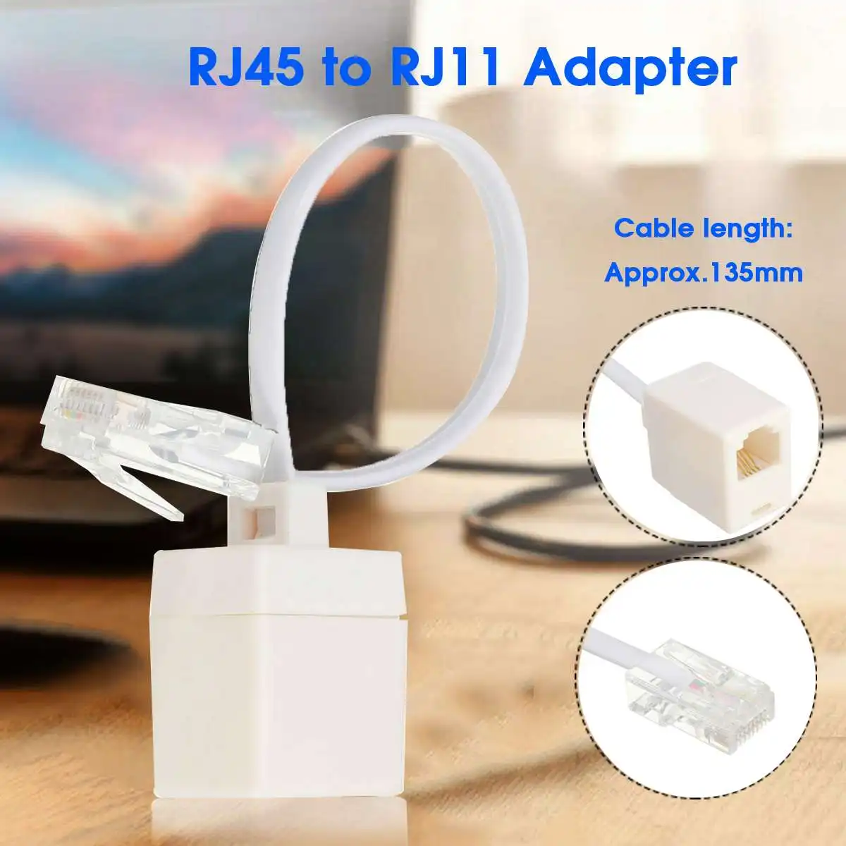 Кабель-переходник RJ11 6P4C Female To Ethernet RJ45 8P8C Male F/M белый горячая распродажа |