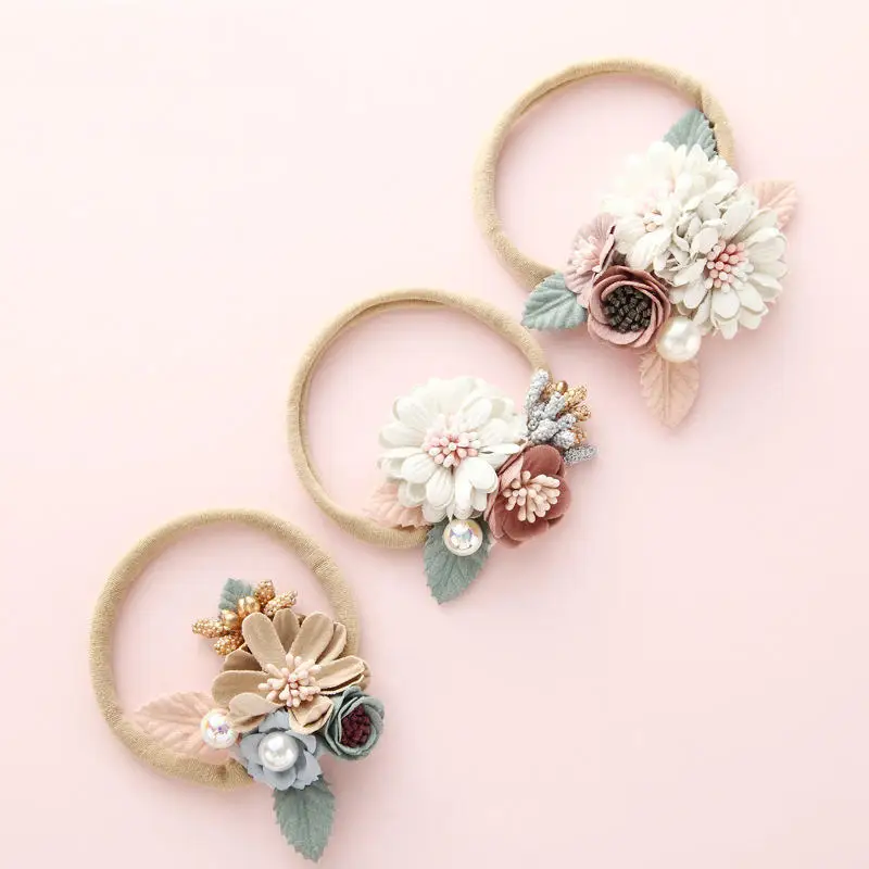 Wecute-Diadema Bandeau para beb&eacute;, banda para el pelo para beb&eacute; con flores, estilo princesa, accesorios para el cabello para ni&ntilde;a-1