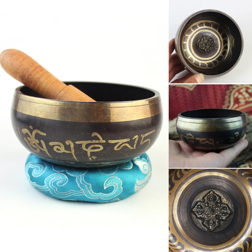 Buddhism Alms Bowl Yoga Meditation Tibetan Singing Copper Sound Therapy Accessory | Дом и сад