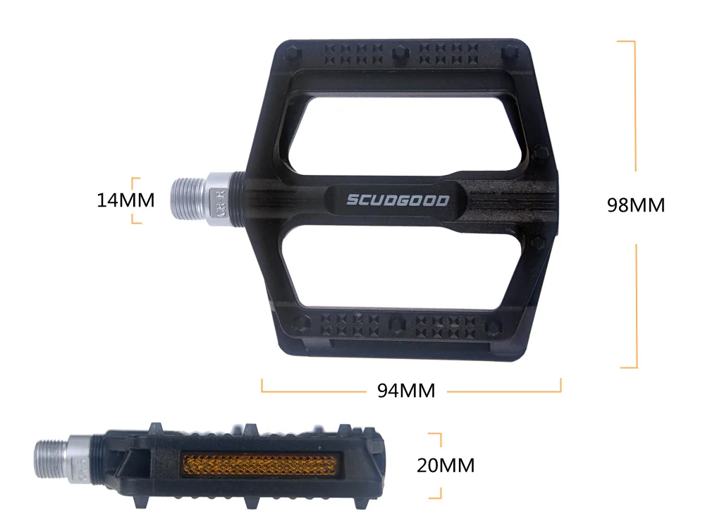 

2021 MTB Mountain Bike Bicycle Pedals Ultralight Nylon Fiber 3 Colors Big Foot Road Bike Bearing Pedals Bicycle Parts