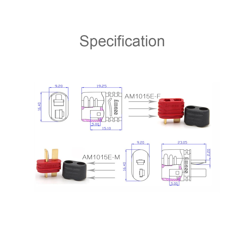10 пар Deans Ultra Plug Connector Male Female Set для RC Car FPV Racing Quadcopter Multirotor Aircraft | Игрушки и хобби