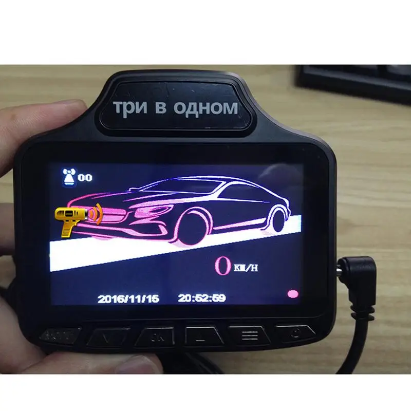 2In1 1080P вождение автомобиля Регистраторы Антирадары мобильный Скорость метр с