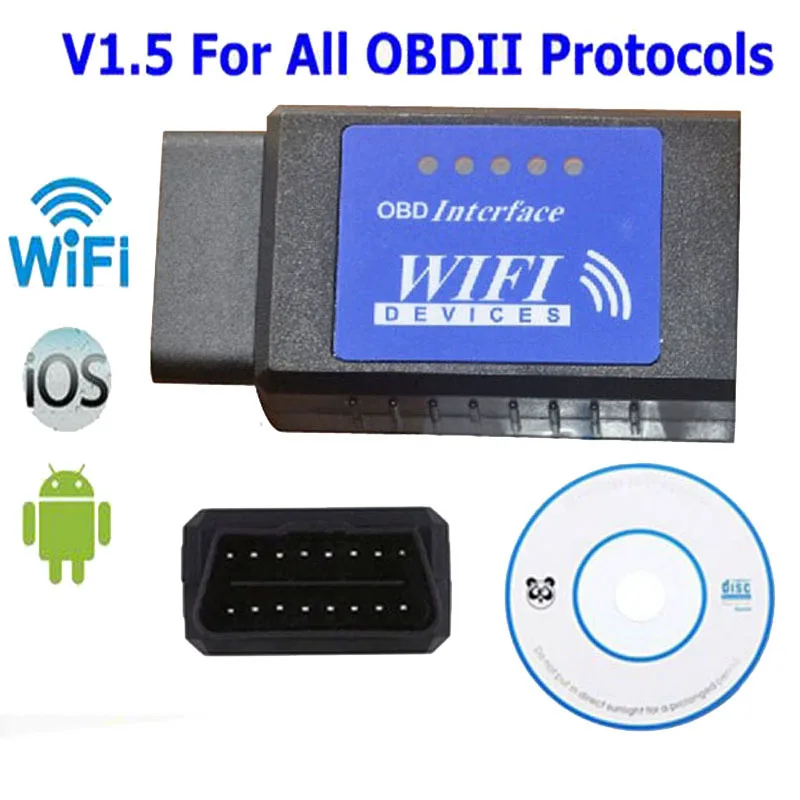 Синий знак Elm327 Wi Fi сканер Авто Obd2 диагностический инструмент Elm 327 Obdii сканера V 1 5