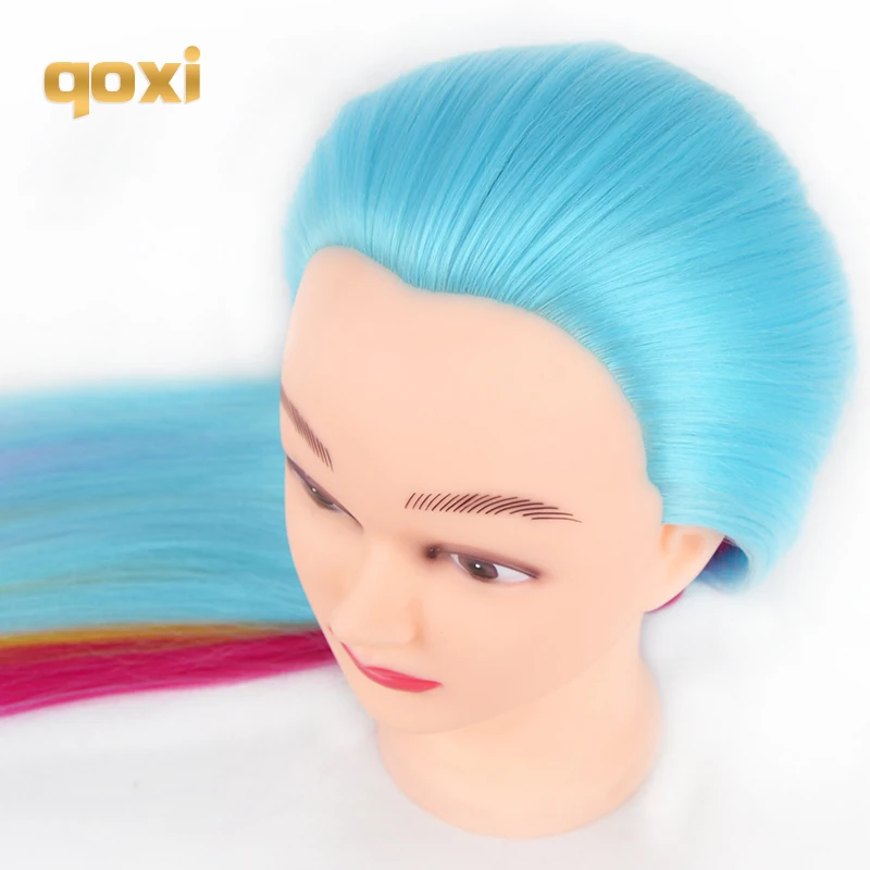 Qoxi Professional training heads with long thick hairs practice Hairdressing mannequin dolls hair Styling maniqui tete for sale |