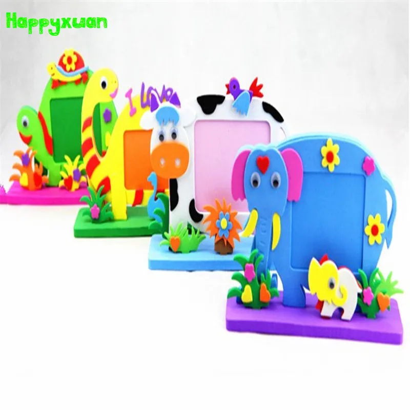 Happyxuan 4 шт/лот мультфильм животных фоторамки ручной работы DIY милые Eva пены наборы