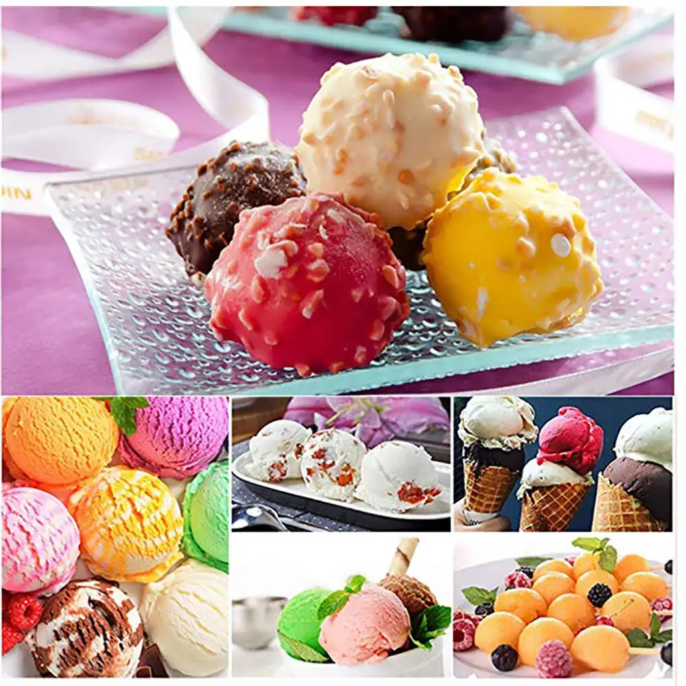 

3PCS Ice Cream Tools Stainless Steel Ice Cream Scoop Cookie Spoons Set Professional Kitchen Tools Accessories