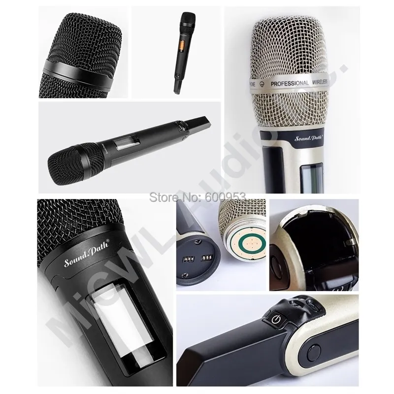 

MiCWL SKM9000 True Diversity Wireless Stage Song Microphone System large areas 4 Champagne Gold Black Limited Edition Handheld