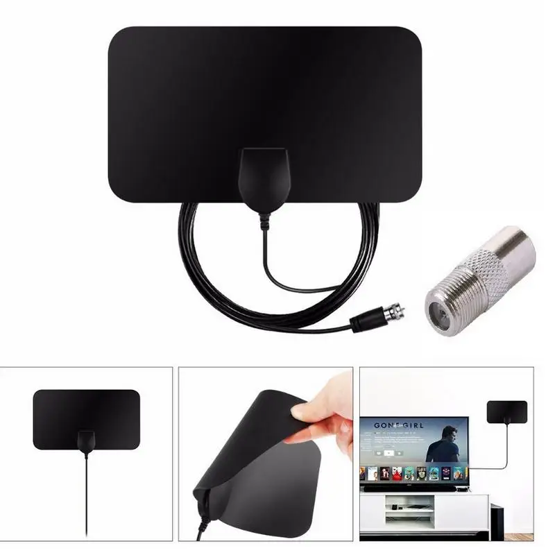 Антенна цифровая HD tv 200 Miles усиленная Mile ультра тонкий диапазон Крытый 1080 P 4 K