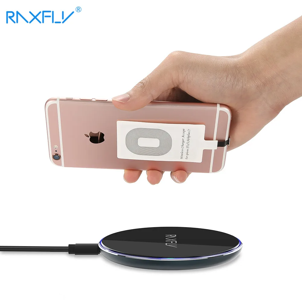 RAXFLY QI Wireless Charger Receiver For iPhone 5s 7 6 Plus Universal Charging for Micro USB Type-c Phone | Мобильные телефоны и