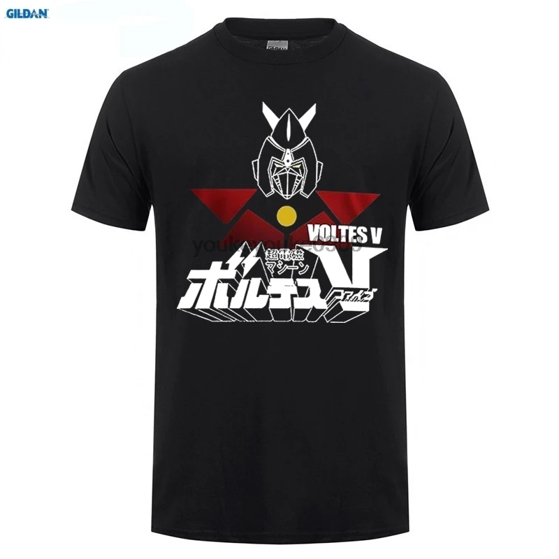 GILDAN men fashion brand t shirtNew Popular VOLTES V Anime Robot Soul of Chogokin Men's Black T-shirt Fashiont Shirt | Мужская