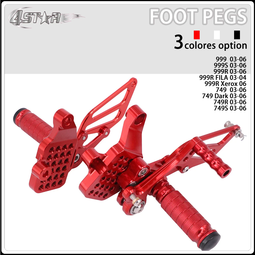 Регулируемые подножки для мотоцикла с ЧПУ педалей DUCATI 999 999S 999R FILA Xerox 749 Dark 749R 749S 2003