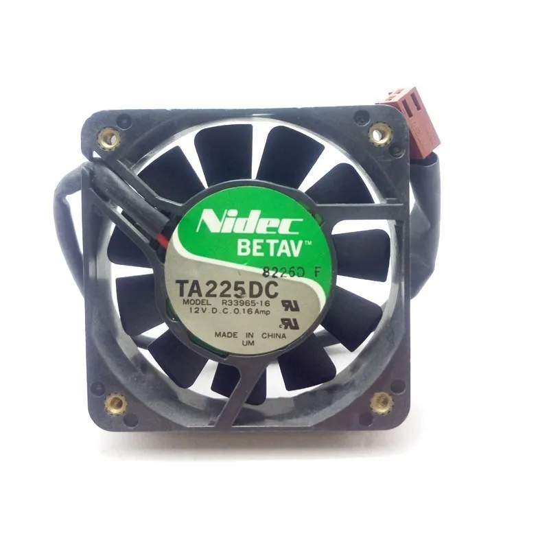 

Original NIDEC 6015 R33965-16 DC 12V 0.16A 2-Lines 6CM 60*60*15mm Double Ball Cooling Fan