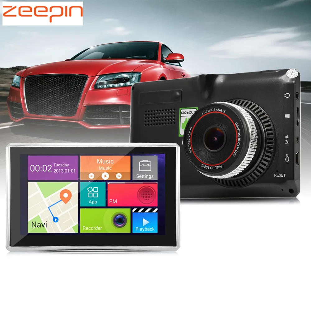 Zeepin Android Vehicle GPS Navigation 5 inch 170 Degree Wide Angle 1080P WiFi Car DVR Multimedia Player FM Transmitter | Автомобили и