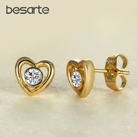 cristal gold earring heart stud earrings for women boucle doreille brinco aretes mujer orecchini donna oorbellen earing fashion