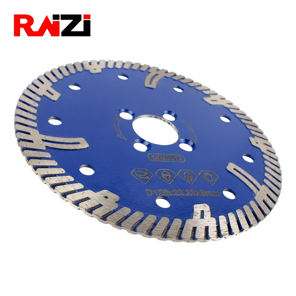 Raizi 125/150 мм Turbo диск для сухой резки T тип непрерывный обод кварца инженерный