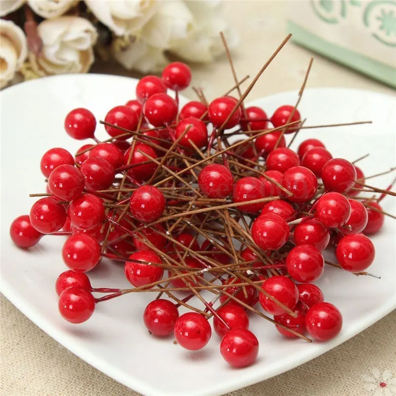 100 шт./компл. Рождественская елка украшения кулон искусственные Cherry мини