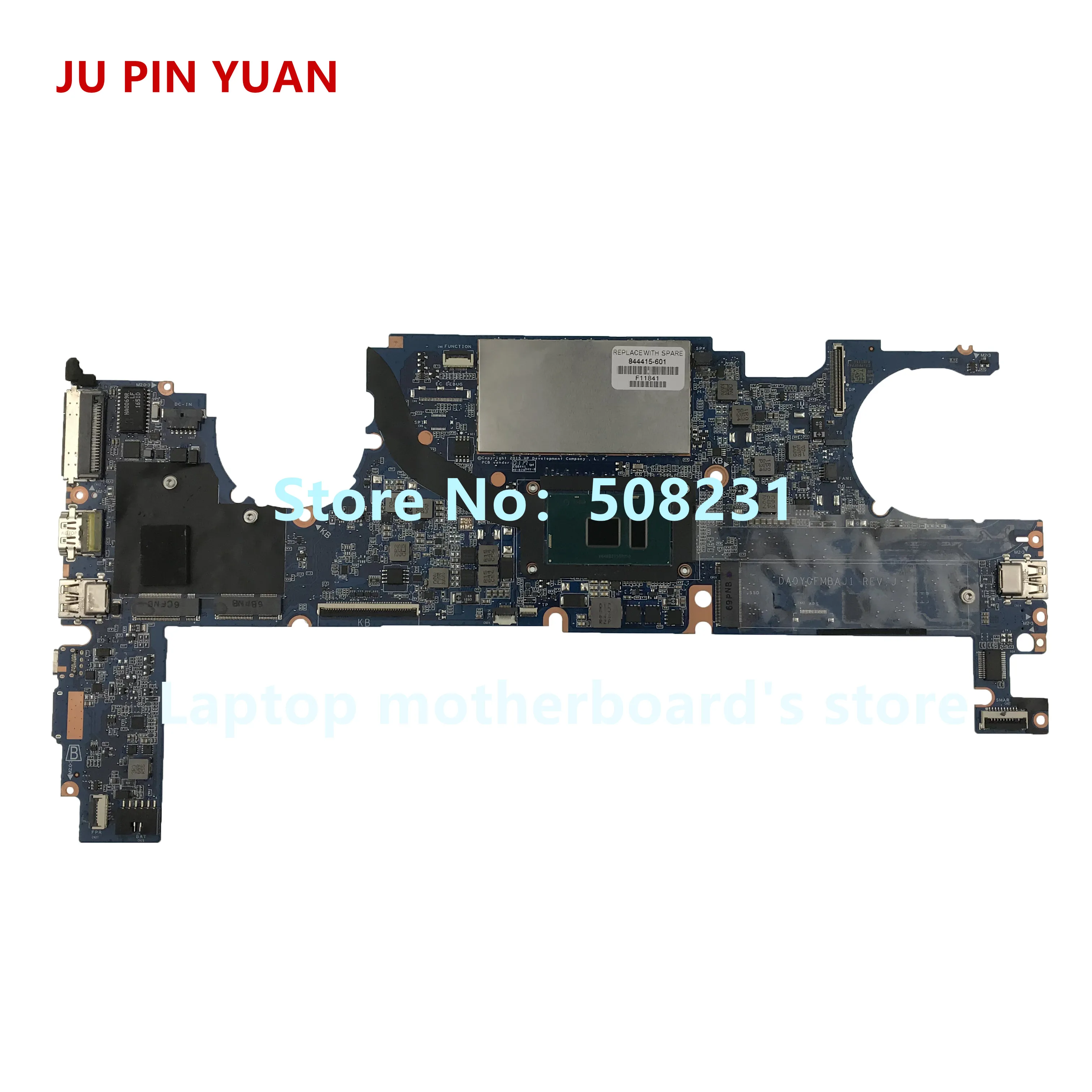 

JU PIN YUAN 844415-001 844415-601 Laptop Motherboard for HP EliteBook Folio 1040 G3 System board i5-6300U 8GB 100% fully Tested