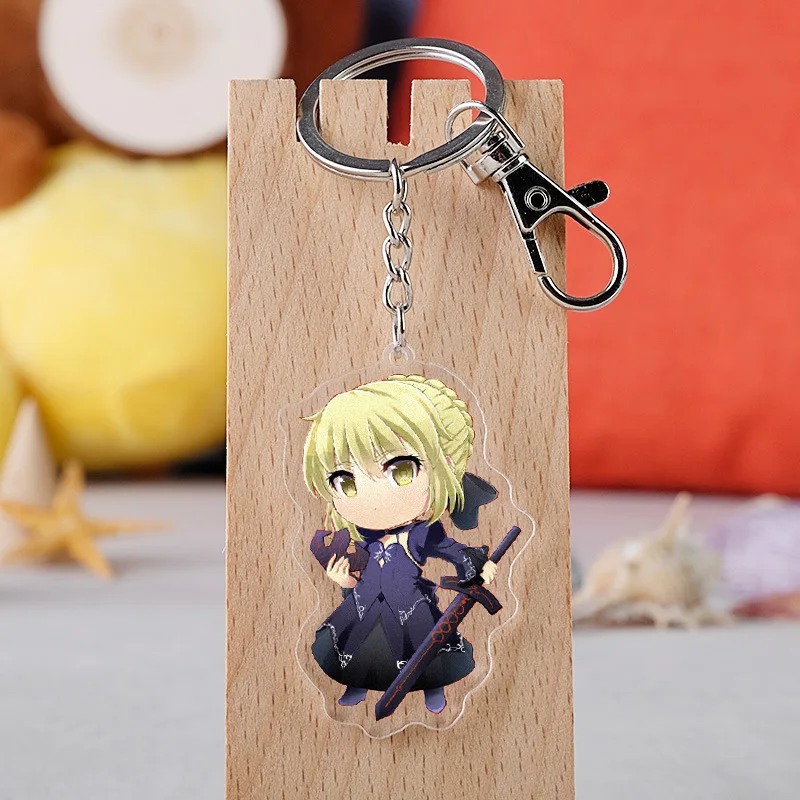 FGO брелок Chibi Fate Grand заказ Мультяшные брелки двусторонние милые аниме Акриловые