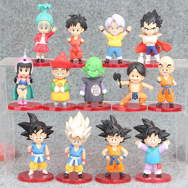 13 Pz/комплект Baby Ver. Goku Мини фигурки 1/10 Масштаб Окрашенные Статуэтка веджиты трусы