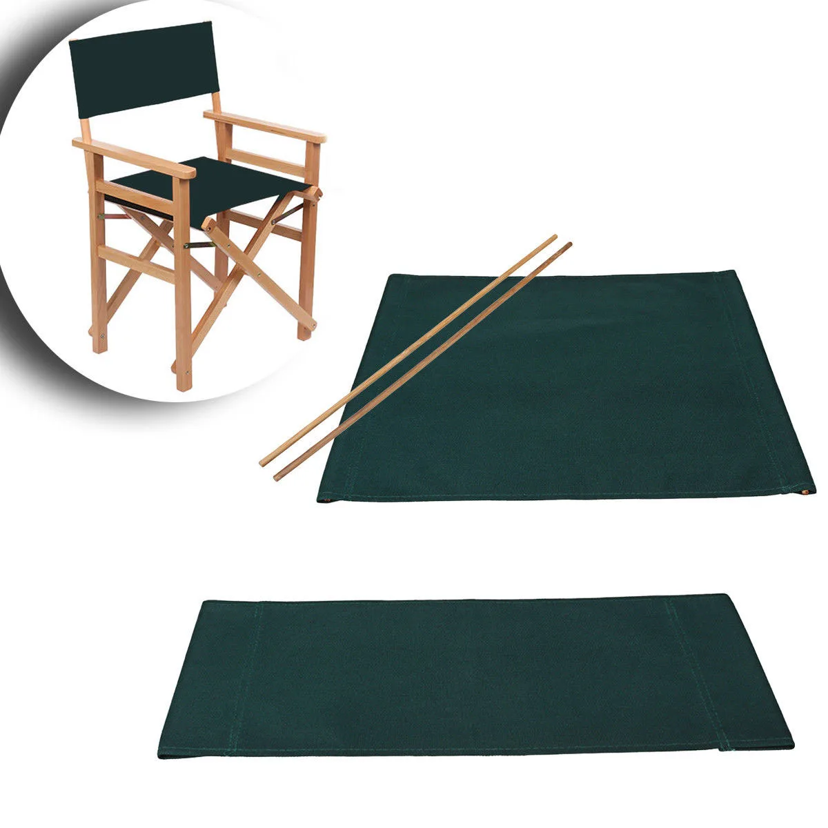 

2Pcs Directors Chairs Replacement Canvas Cover Waterproof Stool Protector Seat Covers 53*42cm Home Decoration