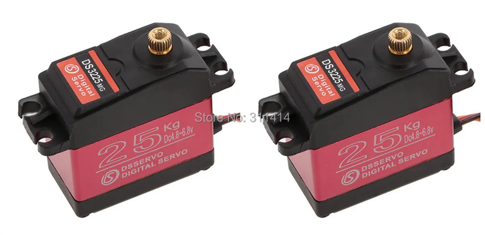 Новый DS3225MG 2 шт. обновленный RC сервопривод 25 кг полностью Металлическая Шестерня