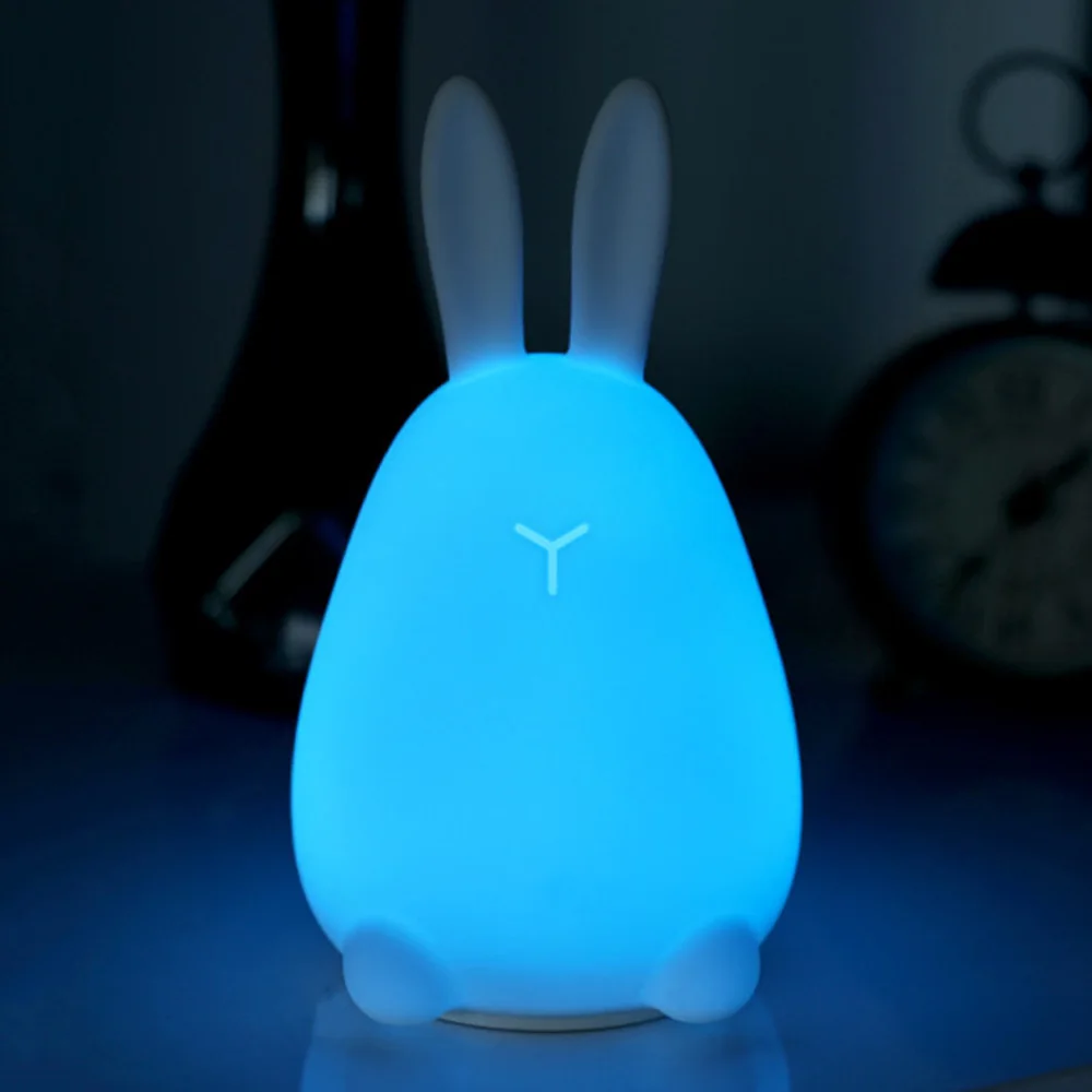 LightMe 2018 Премиум кролик ночник ПЭТ силикагель красочные лампы 7 светодиодов для