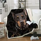 Одеяло из шерпы с 3D изображением собаки, плюшевое одеяло в виде мопса, бульдога, Хаски, добермана, ротвейлера, тонкое одеяло