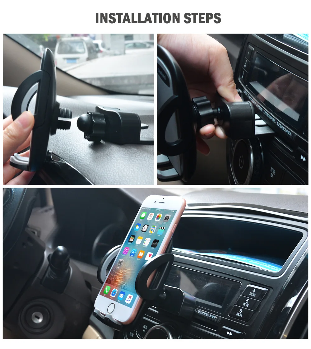 

Car Phone Holder For iPhone X Xs Max 8 XR 360 Rotation Support Mobile Phone Accessories Air Vent Mount Holder Phone Stand