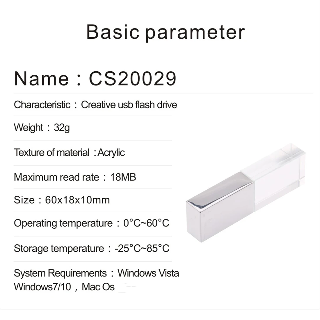 Кристально прозрачный СВЕТОДИОДНЫЙ металлический Usb флэш накопитель 32 Гб usb
