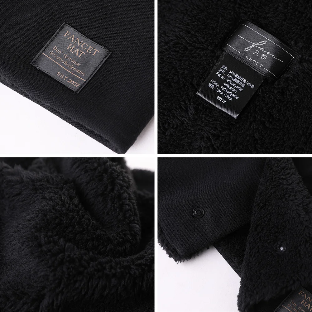 FANCET Winter Cotton Soft Ring Scarf Solid For Women Viscose 3 Styles Neck Protection Face Mask Warm Fleece Thick Fashion 99718 |