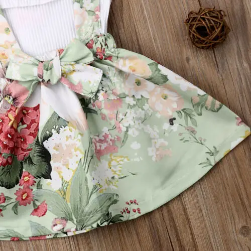 Милый комплект детской одежды для новорожденных и маленьких девочек топы