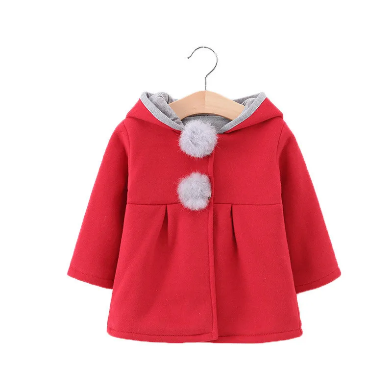 2018 Hot Sale Korean Style Girl Coat Cute Rabbit Ear Hooded Long Sleeve Baby Kids Winter Autumn Jackets Casual Outerwear | Детская