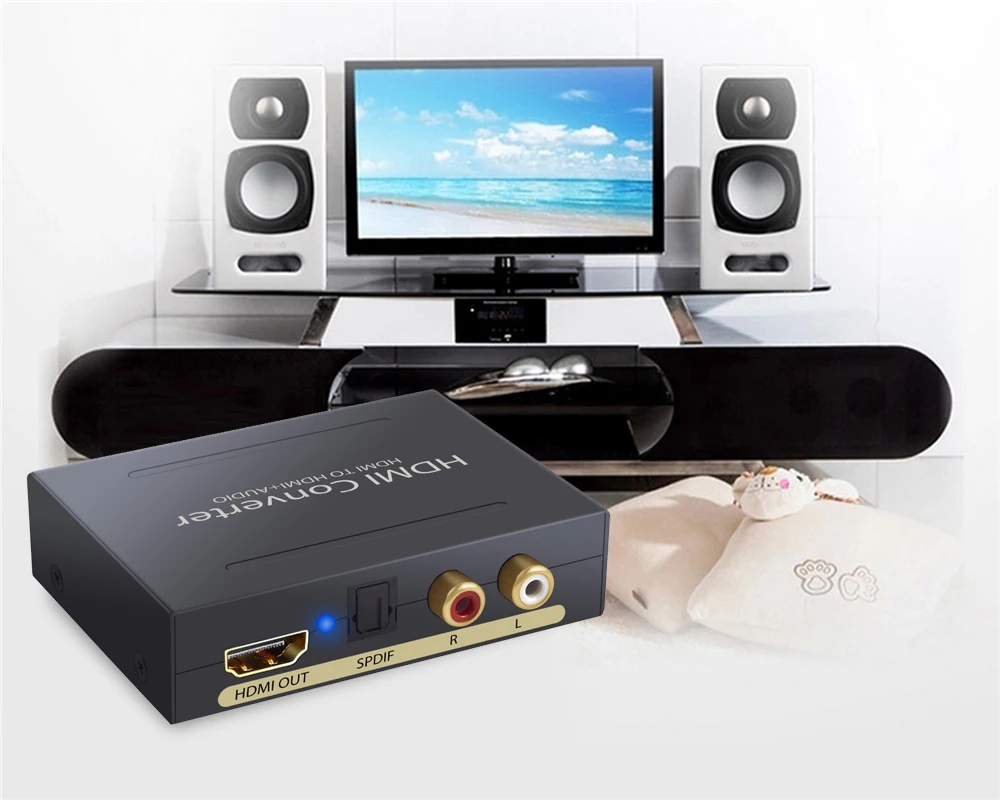 ESYNiC HDMI конвертер в оптический TOSLINK SPDIF и аналоговый RCA L/R стерео аудио экстрактор 3D