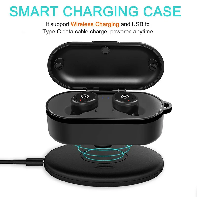 CLAITE IPX8 водонепроницаемые TWS bluetooth 5 0 наушники вкладыши спортивные гарнитура 3D