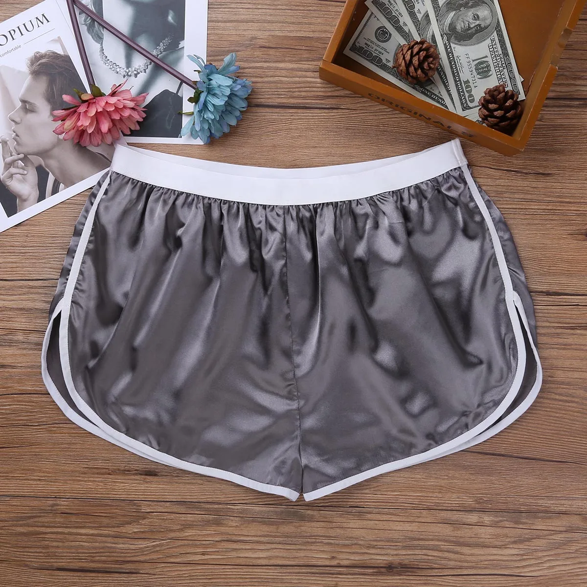 

Super Lightweight Running Shorts Men Quick Dry Swim Boxer Briefs Soft Shiny Beach Shorts Sports Short Pants Swimwear Bottoms