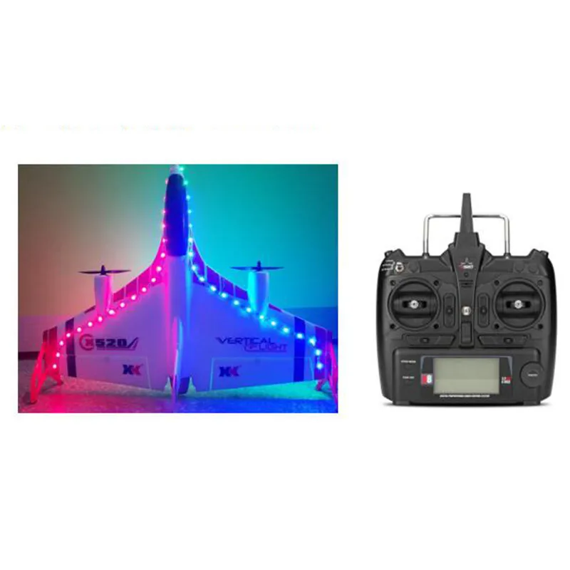 XK X520 2 4G 6CH 5G WI FI FPV VTOL вертикальный взлет и посадка 3D EPP ночник с светодиодный RC