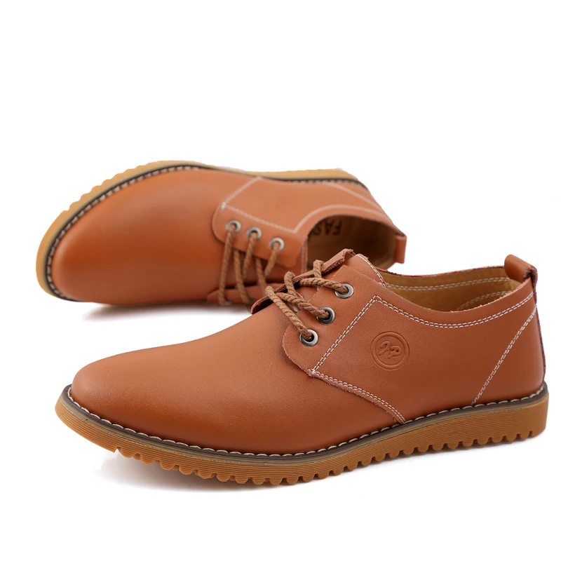 Toe Lace Size Casual Classics 38-47 Shoes Footwear Luxury Up Leather Male Daily Busniess Men Round MEIJIANA Simple | Обувь